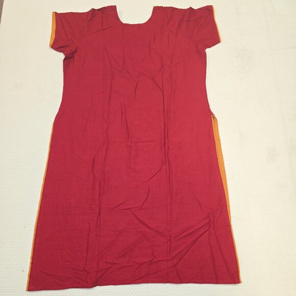 Red and Gold Desi Traditional Wear Salwar Kameez W Embroidered Jacket Size XL - Picture 7 of 8